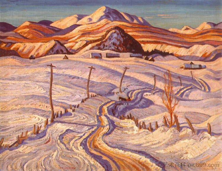 夏勒沃瓦县冬日的早晨 Winter Morning, Charlevoix County (1933)，A·Y·杰克逊