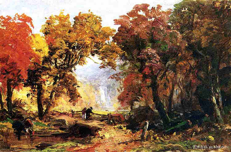 秋天的风景 Autumn Landscape (1866)，雅培·亨德森·塞耶