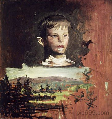 男孩的头（直肠） Head of a Boy (Recto) (1919)，雅培·亨德森·塞耶