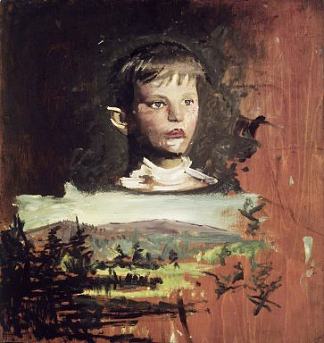 男孩的头（直肠） Head of a Boy (Recto) (1919)，雅培·亨德森·塞耶