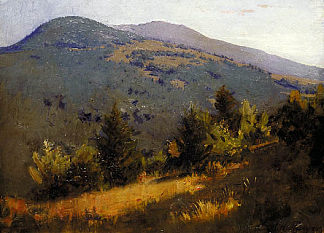 春天山坡 Spring Hillside (1889)，雅培·亨德森·塞耶