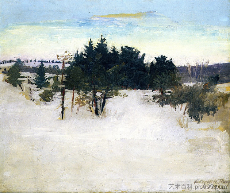 冬季景观 Winter Landscape (1902)，雅培·亨德森·塞耶