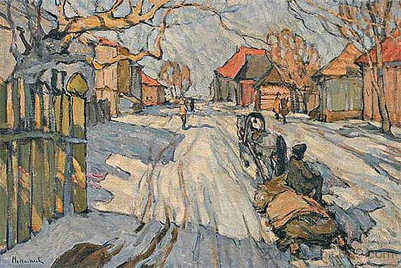 雪地里的三驾马车 Troika in the Snow (1910)，亚伯拉罕·曼尼维奇