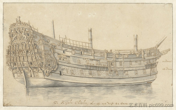 皇家查尔斯号船 Schip De Royal Charles (1672)，亚伯拉罕·斯托克