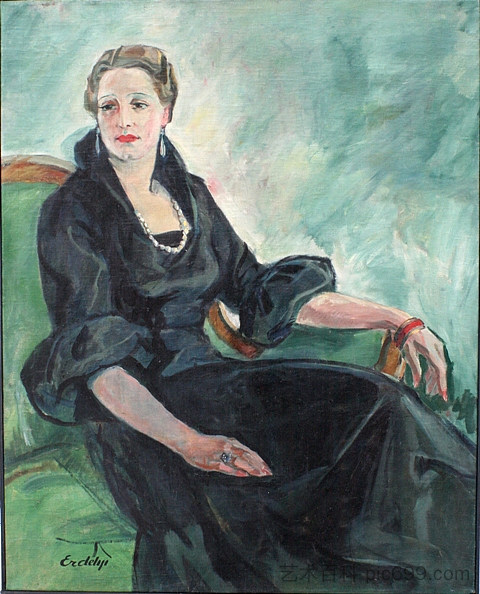 黑衣女子的肖像 Portrait of An Uknown Woman in Black,阿达尔伯特米哈伊洛维奇埃尔代利