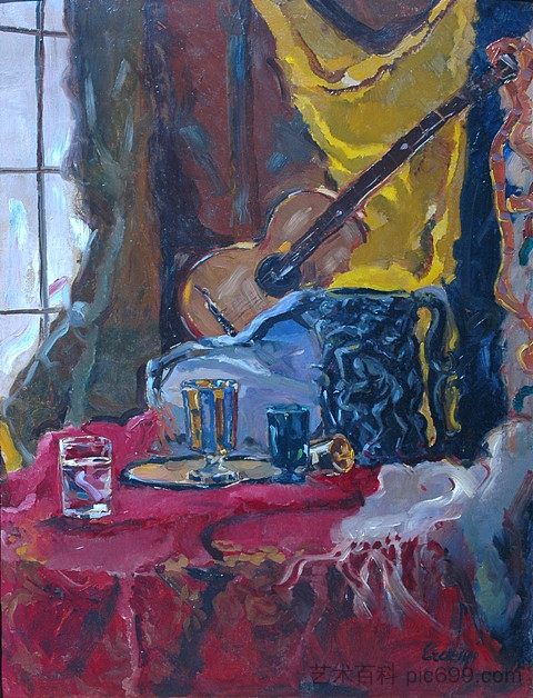 静物与吉他 Still Life with a Guitar，阿达尔伯特米哈伊洛维奇埃尔代利