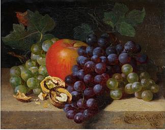 静物与水果 Still Life with Fruits (1870)，阿达尔伯特·谢弗