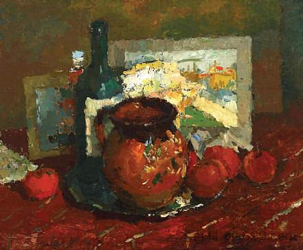 静物与红锅和苹果 Still Life With Red Pot and Apples，亚当巴尔塔图