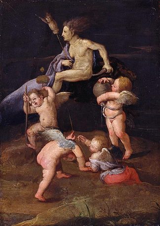 有丘比特的女巫 A Witch with Cupids (1598)，亚当·埃尔斯海默