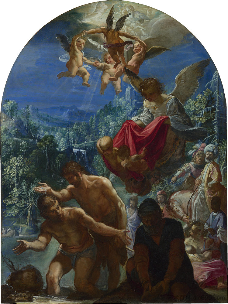 基督的洗礼 The Baptism of Christ (1599)，亚当·埃尔斯海默