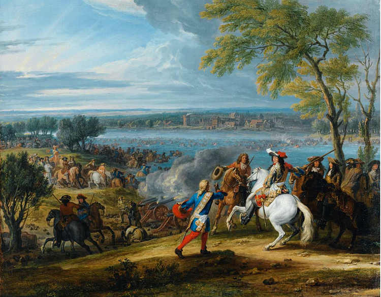 1672年6月12日，法国国王路易十四在洛比斯渡过莱茵河 Louis Xiv, King of France, Crosses the Rhine at Lobith on 12 June 1672 (1680)，亚当范德穆伦