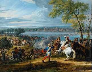 1672年6月12日，法国国王路易十四在洛比斯渡过莱茵河 Louis Xiv, King of France, Crosses the Rhine at Lobith on 12 June 1672 (1680)，亚当范德穆伦