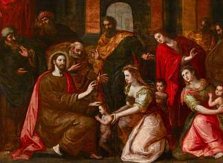 基督祝福小孩子 Christ Blessing the Little Children (1600)，阿达姆·凡·诺尔特