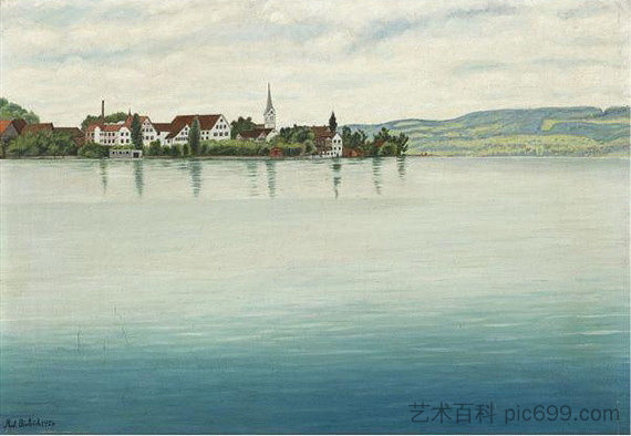 从下湖看柏林根 Berlingen Seen from the Untersee (1926)，阿道夫迪特里希