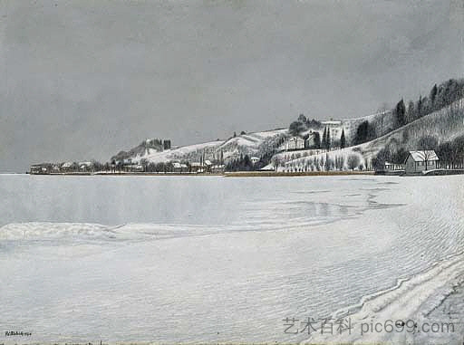 曼嫩巴赫附近的灰色冬季景观 Graue Winterlandschaft bei Mannenbach (1940),阿道夫迪特里希
