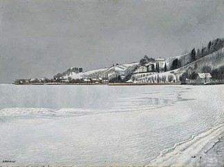 曼嫩巴赫附近的灰色冬季景观 Graue Winterlandschaft bei Mannenbach (1940)，阿道夫迪特里希