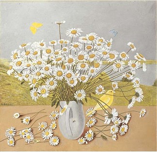 玛格丽特花束与金丝雀 Margeritenstrauss mit Kanarienvogel (1954)，阿道夫迪特里希