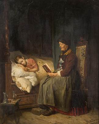 睡前故事 A bedtime story (1869)，阿道夫·埃伯勒