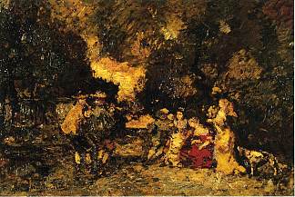 花园派对 Garden Party (c.1879)，阿道夫·约瑟夫·托马斯