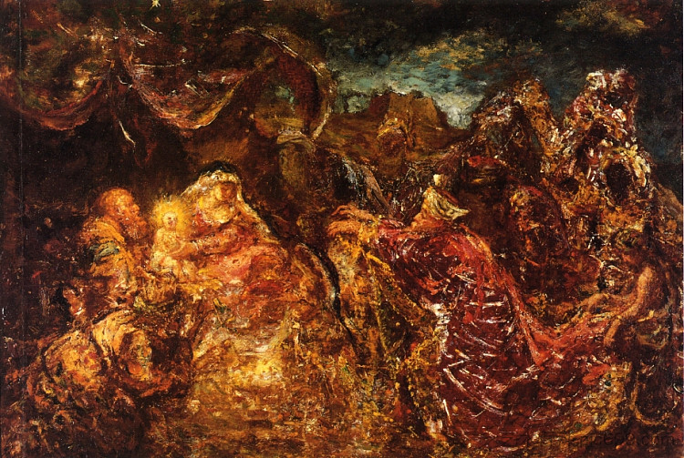 贤士的崇拜 The Adoration of the Magi (c.1875),阿道夫·约瑟夫·托马斯