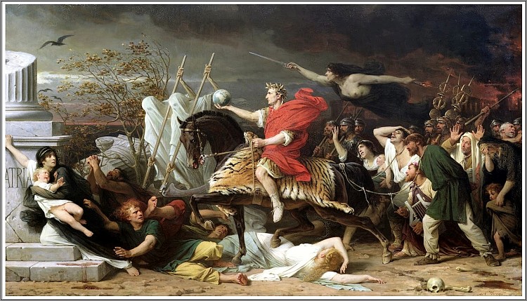 凯撒穿越卢比孔河 Caesar Crossing the Rubicon (1875)，阿道夫·伊冯