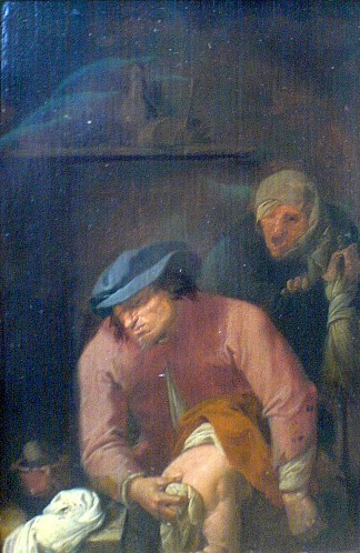 父亲不愉快的职责 Father’s of unpleasant duties (1631)，阿德里安·布鲁维尔