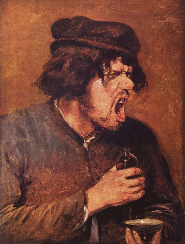 苦醉汉 The Bitter Drunk (c.1630 - c.1638)，阿德里安·布鲁维尔