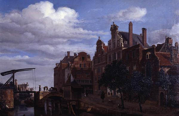 阿姆斯特丹景观 View in Amsterdam (c.1665 - c.1672)，阿德里安·凡·德·维尔德