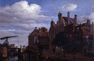 阿姆斯特丹景观 View in Amsterdam (c.1665 – c.1672)，阿德里安·凡·德·维尔德
