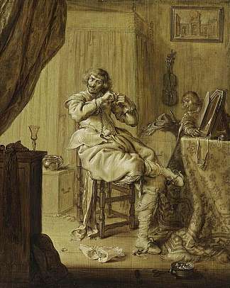 梳妆台上的骑士 A Cavalier at His Dressing Table (1631)，阿德里安范德韦恩