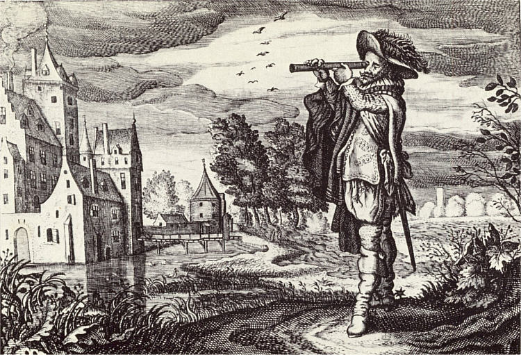 “荷兰望远镜”的早期描述 Early depiction of a "Dutch telescope" (1624)，阿德里安范德韦恩