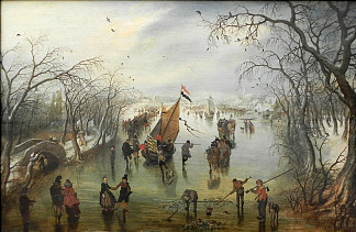 冬季场景 Winter Scene (1614)，阿德里安范德韦恩
