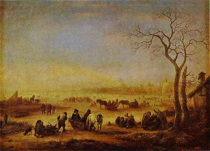 冰冻的湖面 A Frozen Lake (1648),阿德里安·范·奥斯塔德