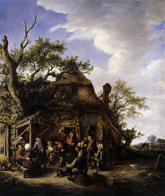 快乐的农民 Happy Peasants (c.1645)，阿德里安·范·奥斯塔德