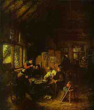 在乡村旅馆 In the Village Inn (1660)，阿德里安·范·奥斯塔德