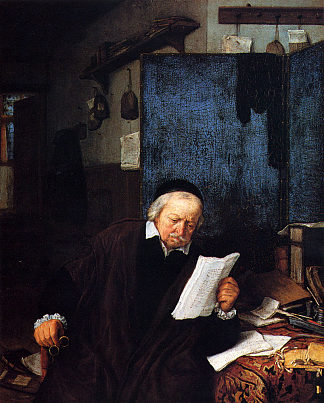 书房里的律师 Lawyer in His Study (1637)，阿德里安·范·奥斯塔德