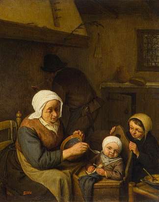农民家庭 Peasant Family (1667)，阿德里安·范·奥斯塔德