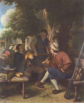 休息旅客 Resting Travellers (1671)，阿德里安·范·奥斯塔德