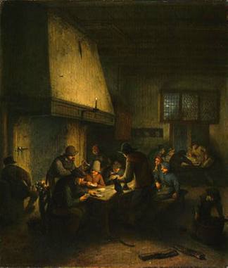 酒馆场景 Tavern Scene (c.1660 – c.1665)，阿德里安·范·奥斯塔德