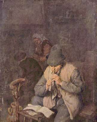 长笛演奏者 The Flute Player (c.1660)，阿德里安·范·奥斯塔德