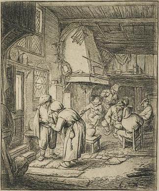 农民还清债务 The Peasant Settling His Debt (c.1644)，阿德里安·范·奥斯塔德