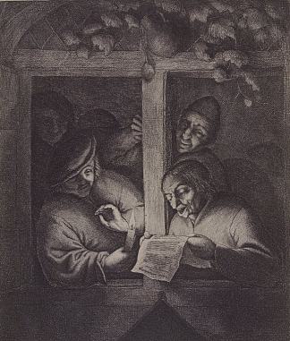 窗边的歌手 The Singers at the Window (c.1667)，阿德里安·范·奥斯塔德