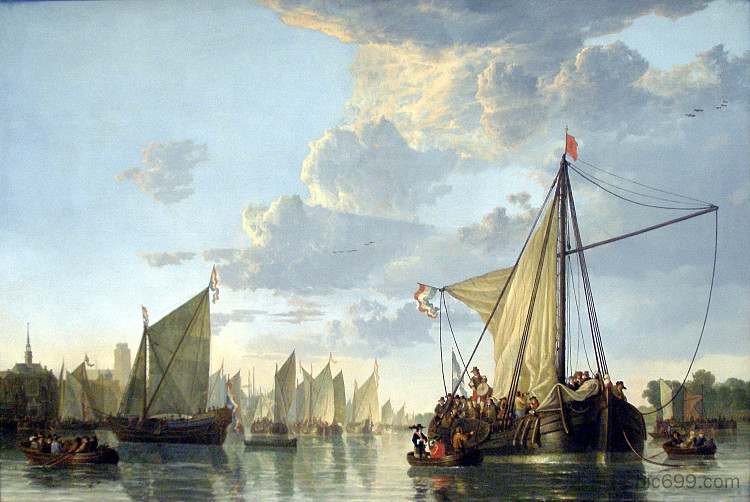 多德雷赫特的马斯 The Maas at Dordrecht (c.1650)，阿尔伯特·库普