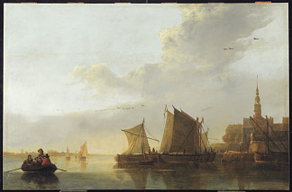 多德雷赫特景观 View of Dordrecht (1655)，阿尔伯特·库普
