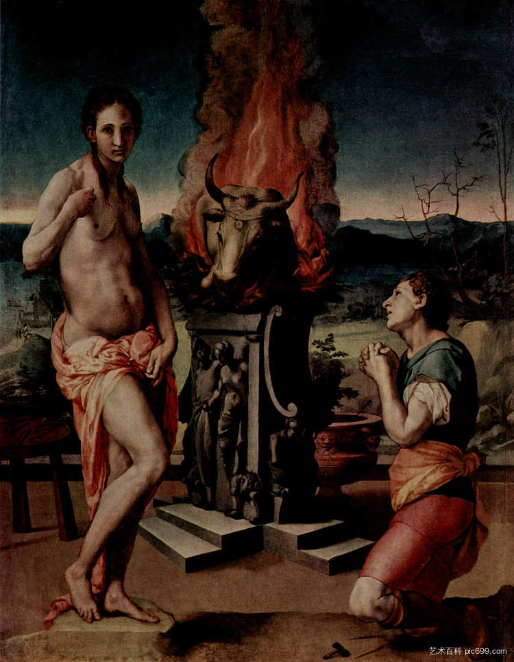 加拉蒂亚和皮格马利翁 Galatea and Pygmalion (c.1530)，阿尼奥洛·布伦齐诺
