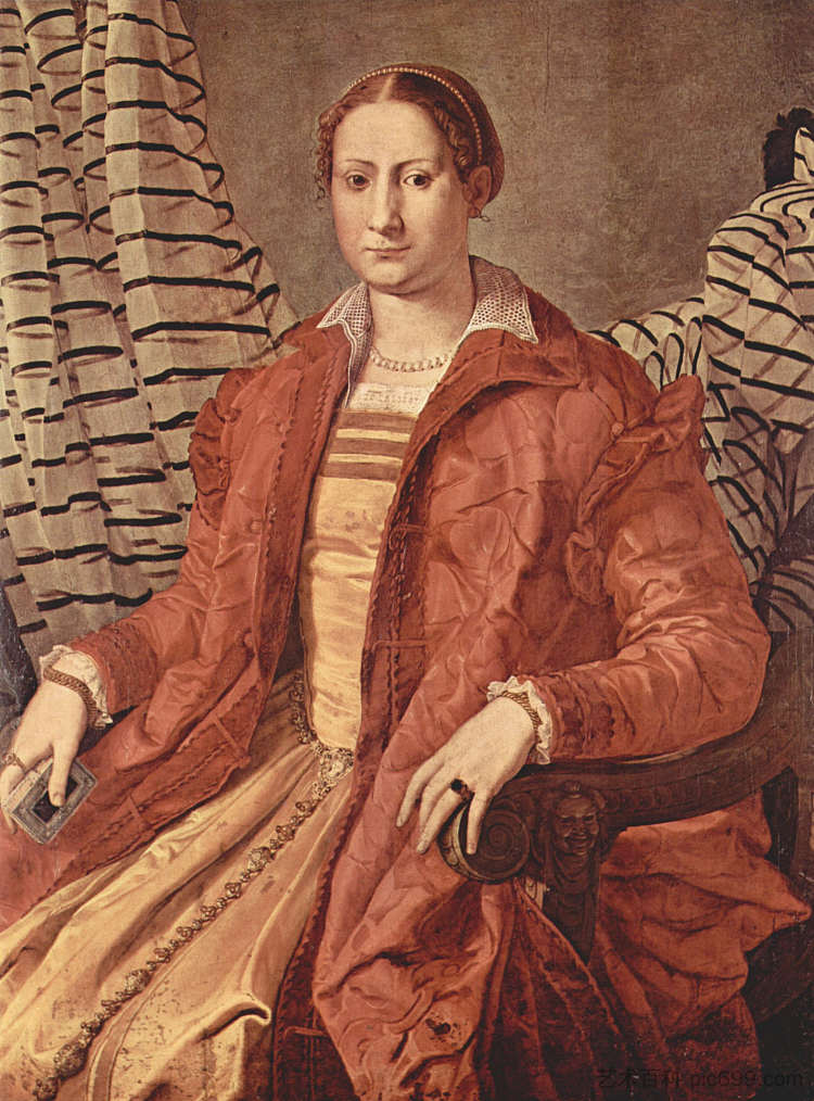 埃莉奥诺拉·达·托莱多的肖像 Portrait of Eleonora da Toledo (c.1555),阿尼奥洛·布伦齐诺