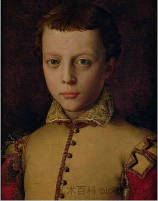 费迪南多·德·美第奇的肖像 Portrait of Ferdinando de' Medici (c.1560)，阿尼奥洛·布伦齐诺