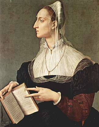 劳拉·巴蒂费里肖像 Portrait of Laura Battiferri (c.1552)，阿尼奥洛·布伦齐诺