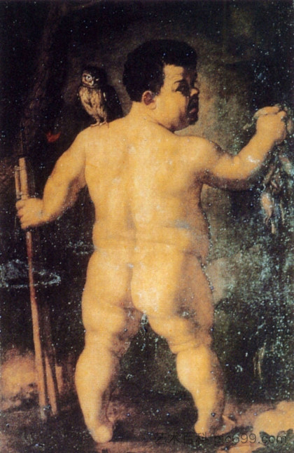 纳米摩根特的肖像 Portrait of Nano Morgante (1552),阿尼奥洛·布伦齐诺