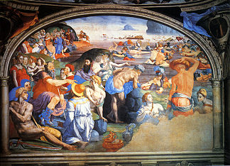 穿越红海 The Crossing of the Red Sea (1555)，阿尼奥洛·布伦齐诺